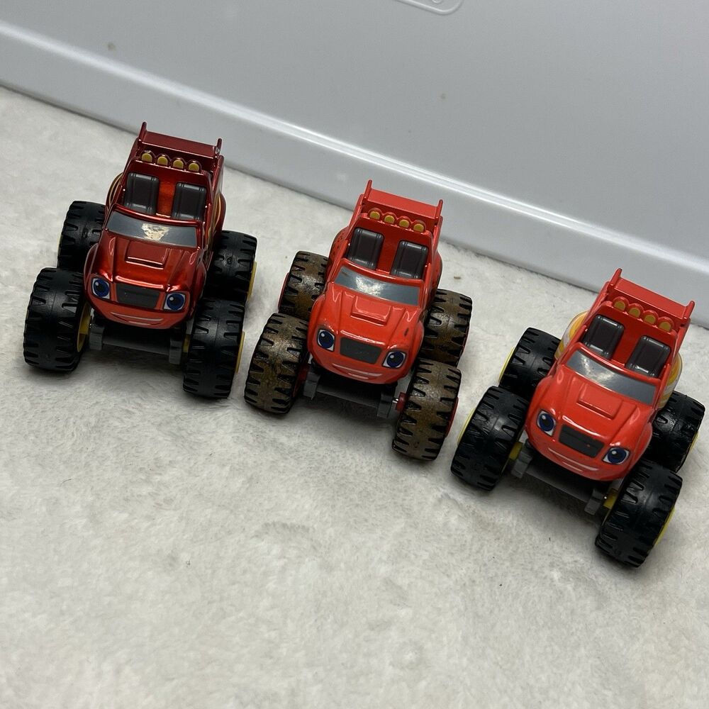 Blaze and the Monster Machines Die Cast Lot Of 3 Mud Tires Give Me Some Speed!